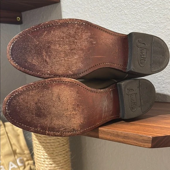 Justin Classic Taupe/Grey Leather Cowboy Boots. Size 7B. EUC! - Picture 8 of 13